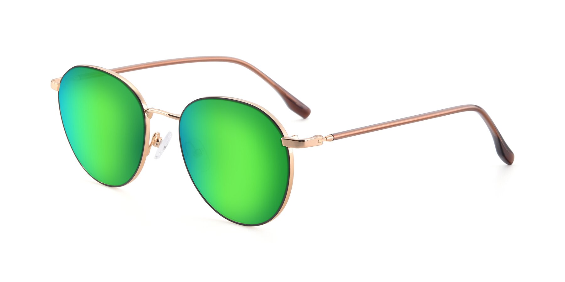 Angle of 9553 in Black-Gold with Green Mirrored Lenses