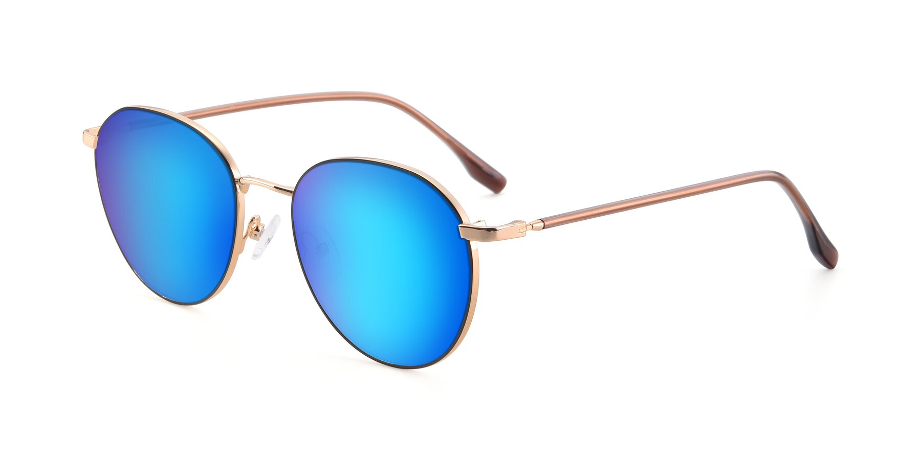Angle of 9553 in Black-Gold with Blue Mirrored Lenses