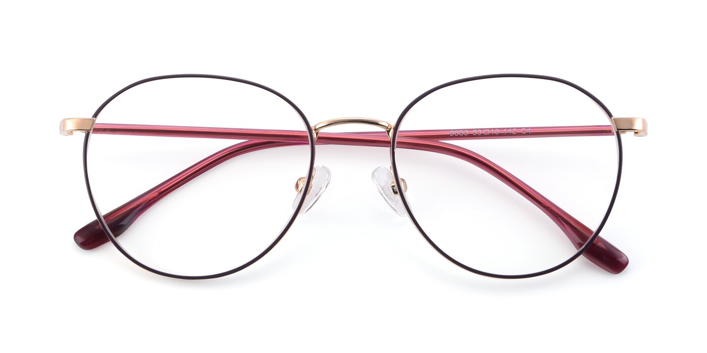 9553 - Purple / Gold Eyeglasses