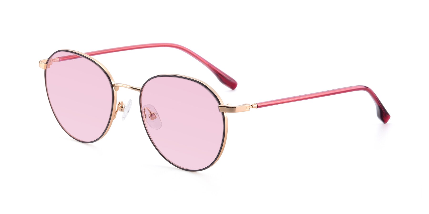 Angle of 9553 in Purple-Gold with Light Pink Tinted Lenses