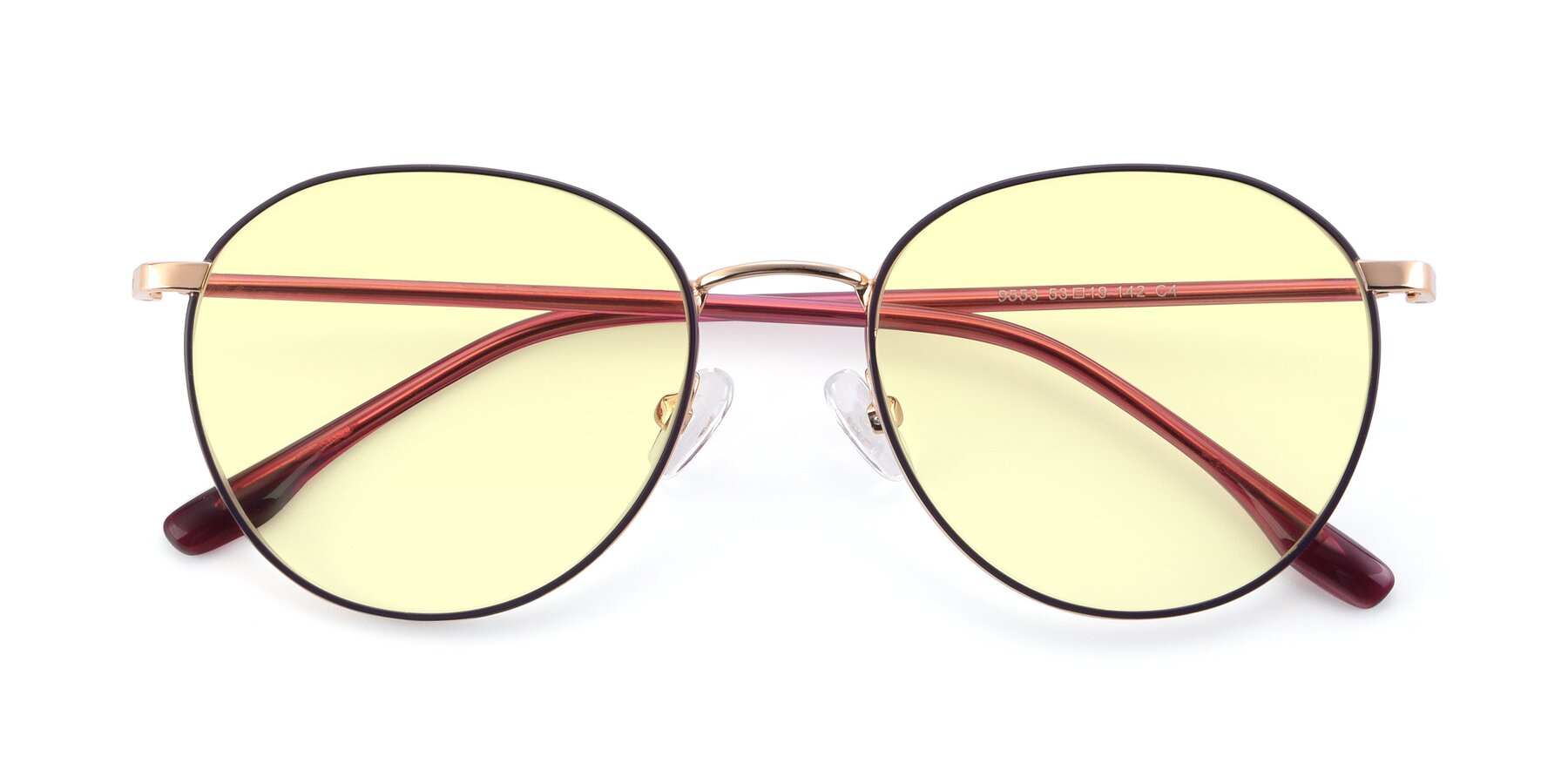 Folded Front of 9553 in Purple-Gold with Light Yellow Tinted Lenses
