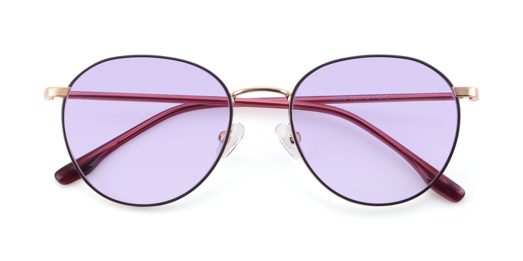 Folded Front of 9553 in Purple-Gold with Light Purple Tinted Lenses