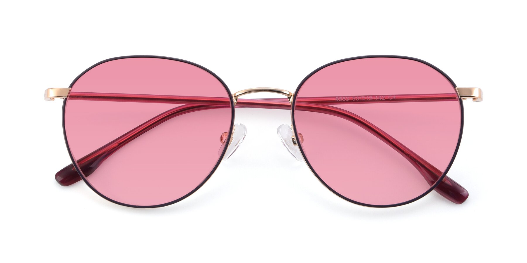 Folded Front of 9553 in Purple-Gold with Pink Tinted Lenses