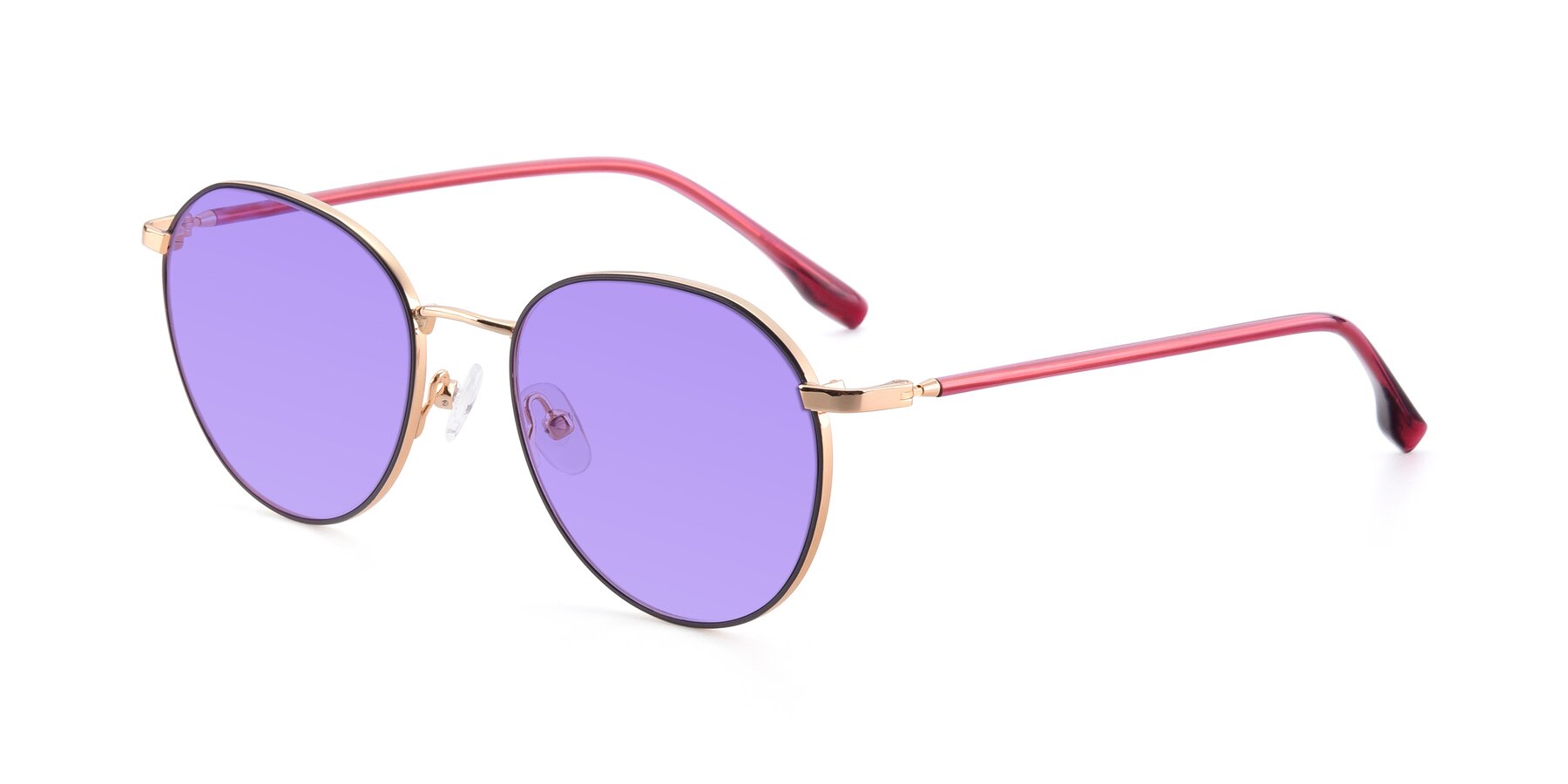 Angle of 9553 in Purple-Gold with Medium Purple Tinted Lenses