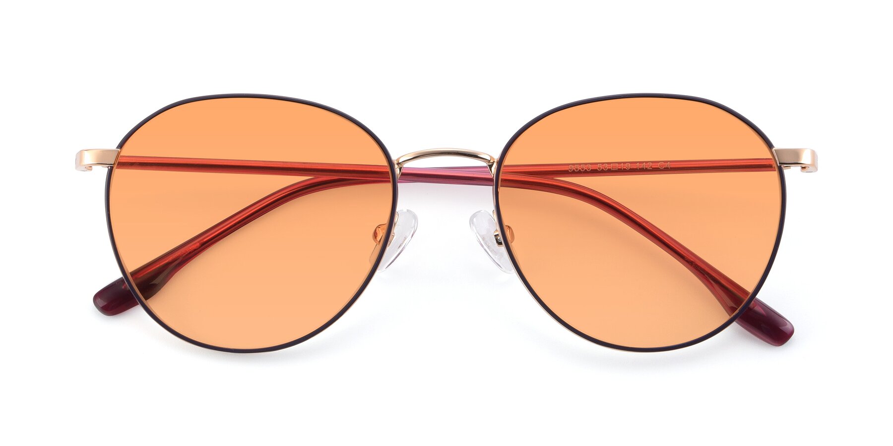 Folded Front of 9553 in Purple-Gold with Medium Orange Tinted Lenses