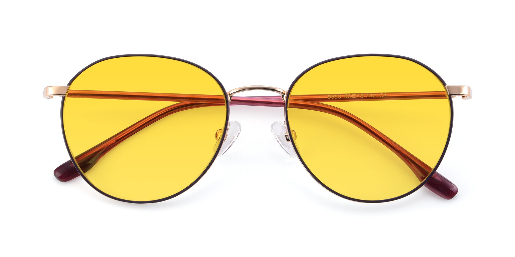 Folded Front of 9553 in Purple-Gold with Yellow Tinted Lenses