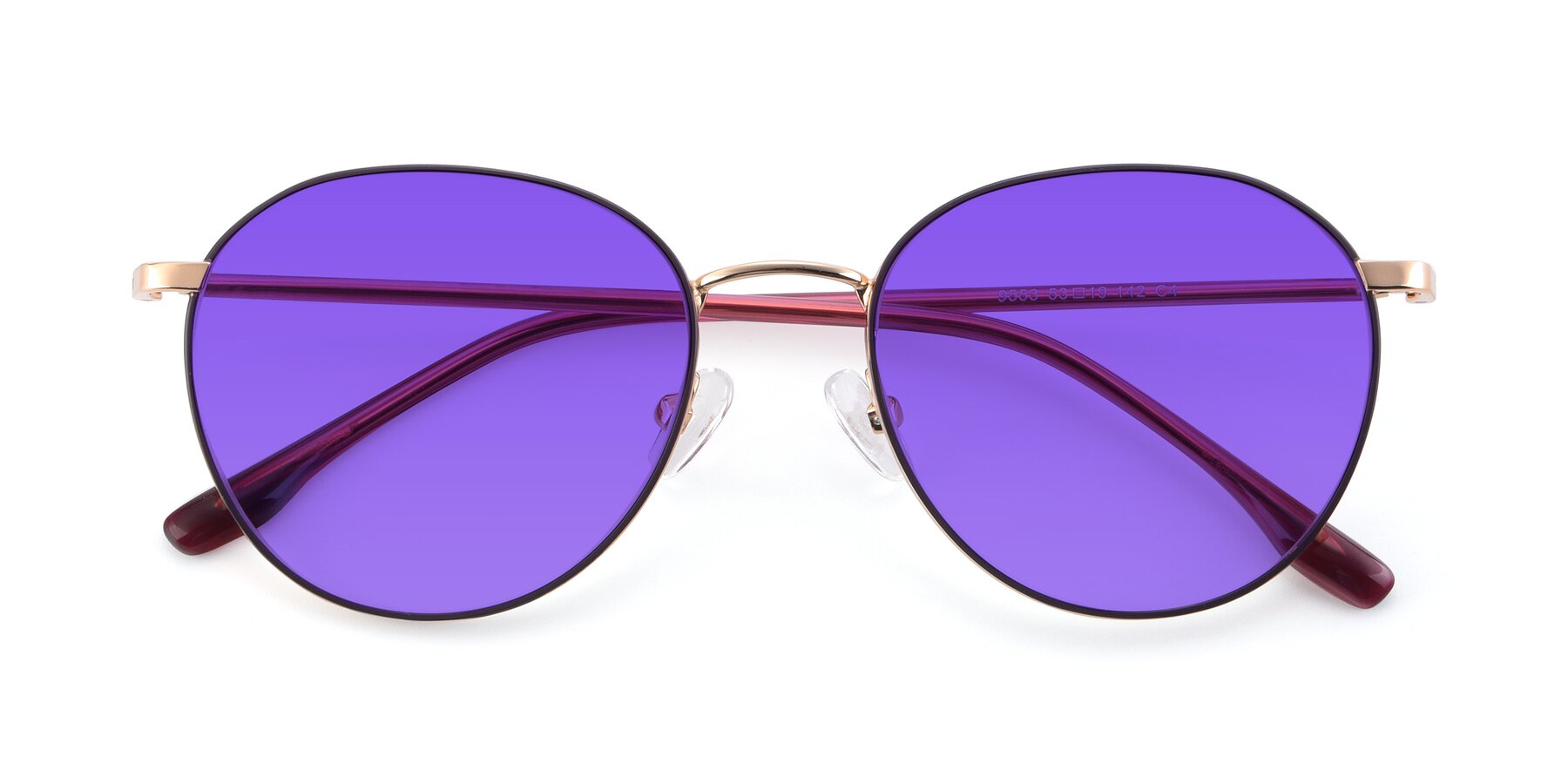 Folded Front of 9553 in Purple-Gold with Purple Tinted Lenses