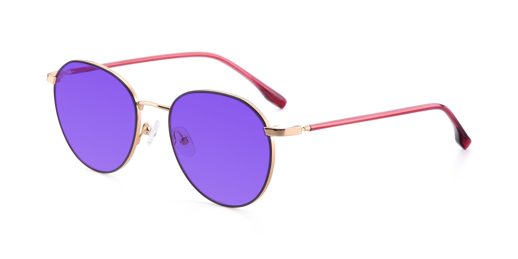 Angle of 9553 in Purple-Gold with Purple Tinted Lenses