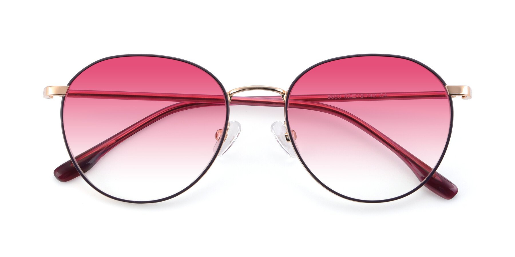 Folded Front of 9553 in Purple-Gold with Pink Gradient Lenses