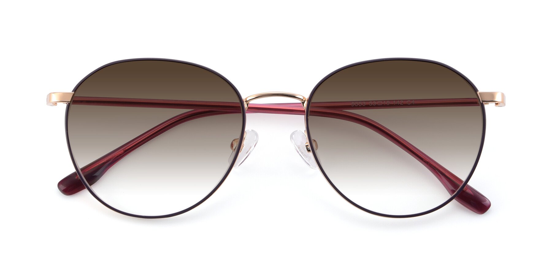 Folded Front of 9553 in Purple-Gold with Brown Gradient Lenses