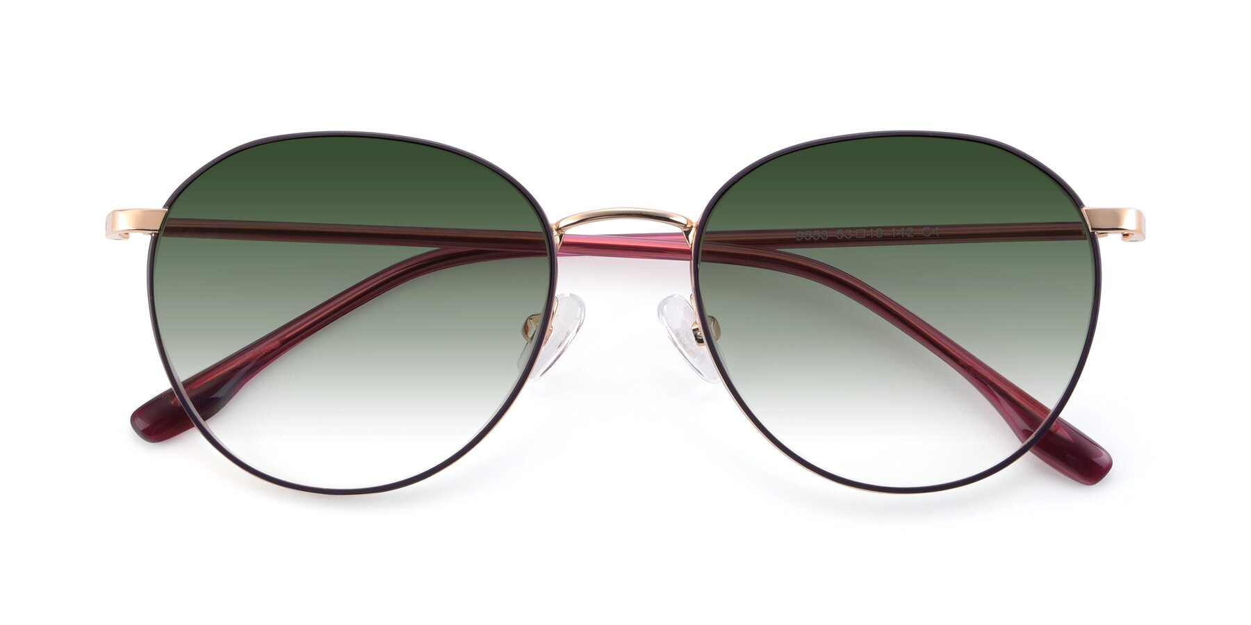 Folded Front of 9553 in Purple-Gold with Green Gradient Lenses