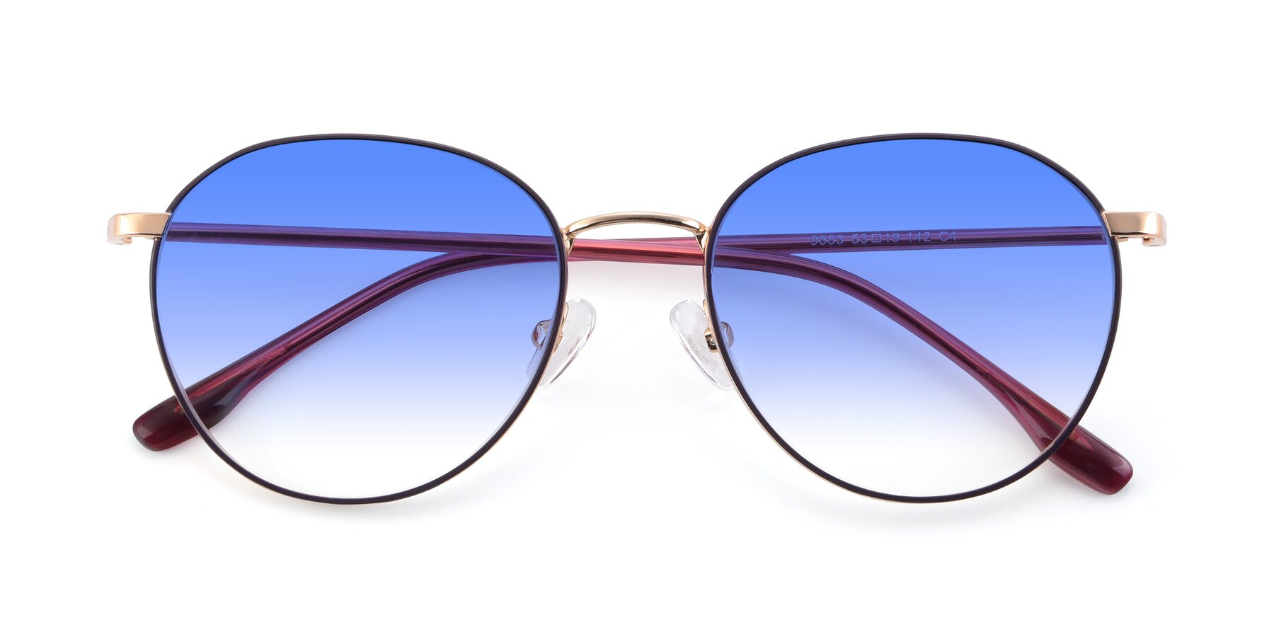 Folded Front of 9553 in Purple-Gold with Blue Gradient Lenses