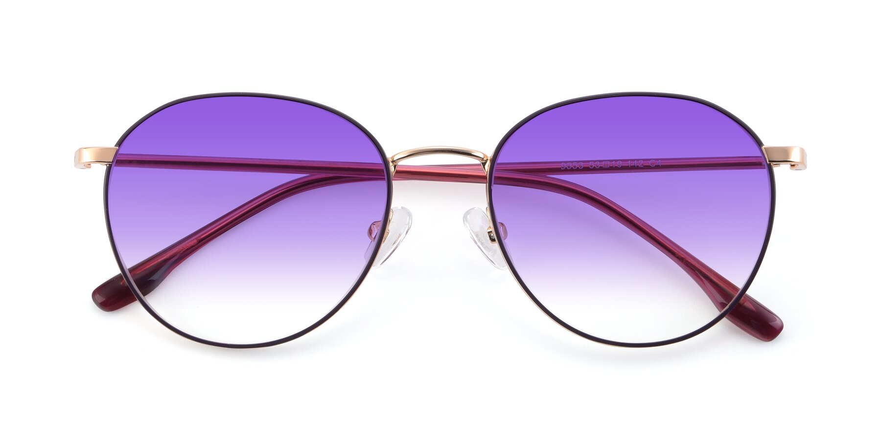 Folded Front of 9553 in Purple-Gold with Purple Gradient Lenses