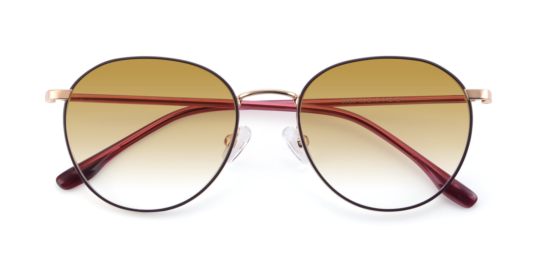 Folded Front of 9553 in Purple-Gold with Champagne Gradient Lenses