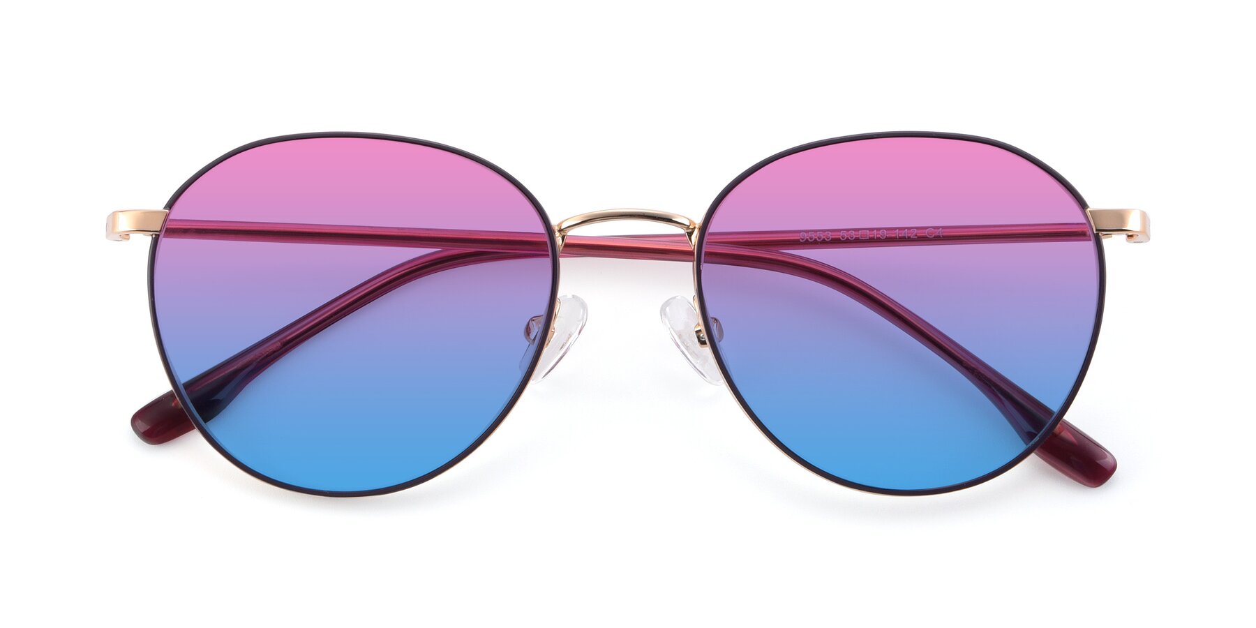 Folded Front of 9553 in Purple-Gold with Pink / Blue Gradient Lenses