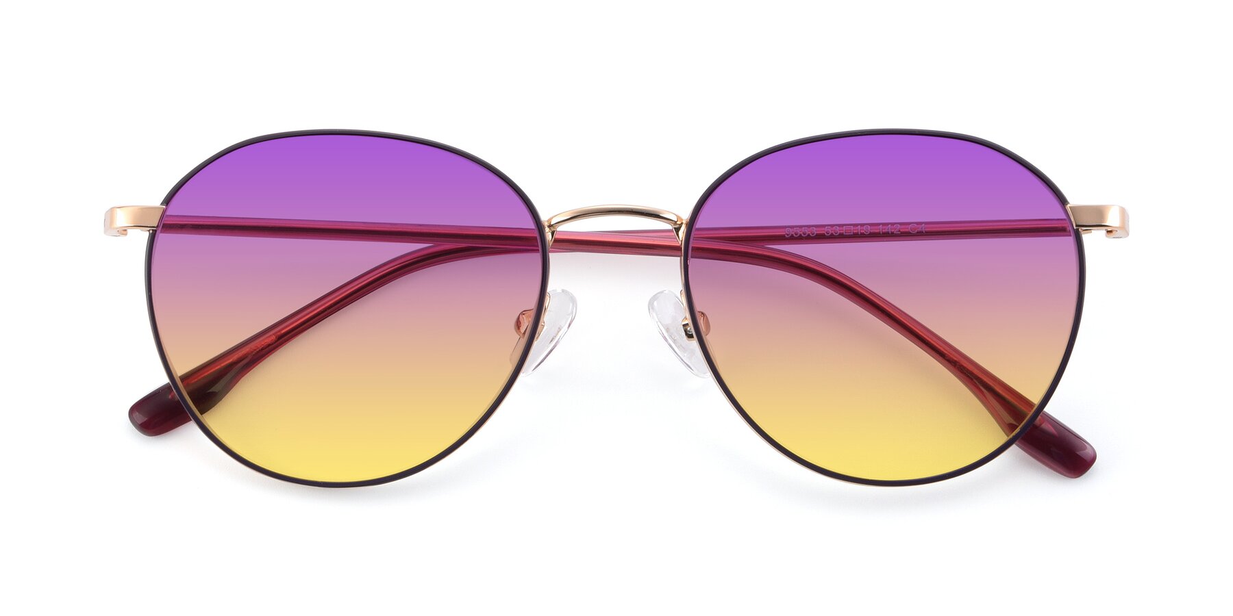 Folded Front of 9553 in Purple-Gold with Purple / Yellow Gradient Lenses