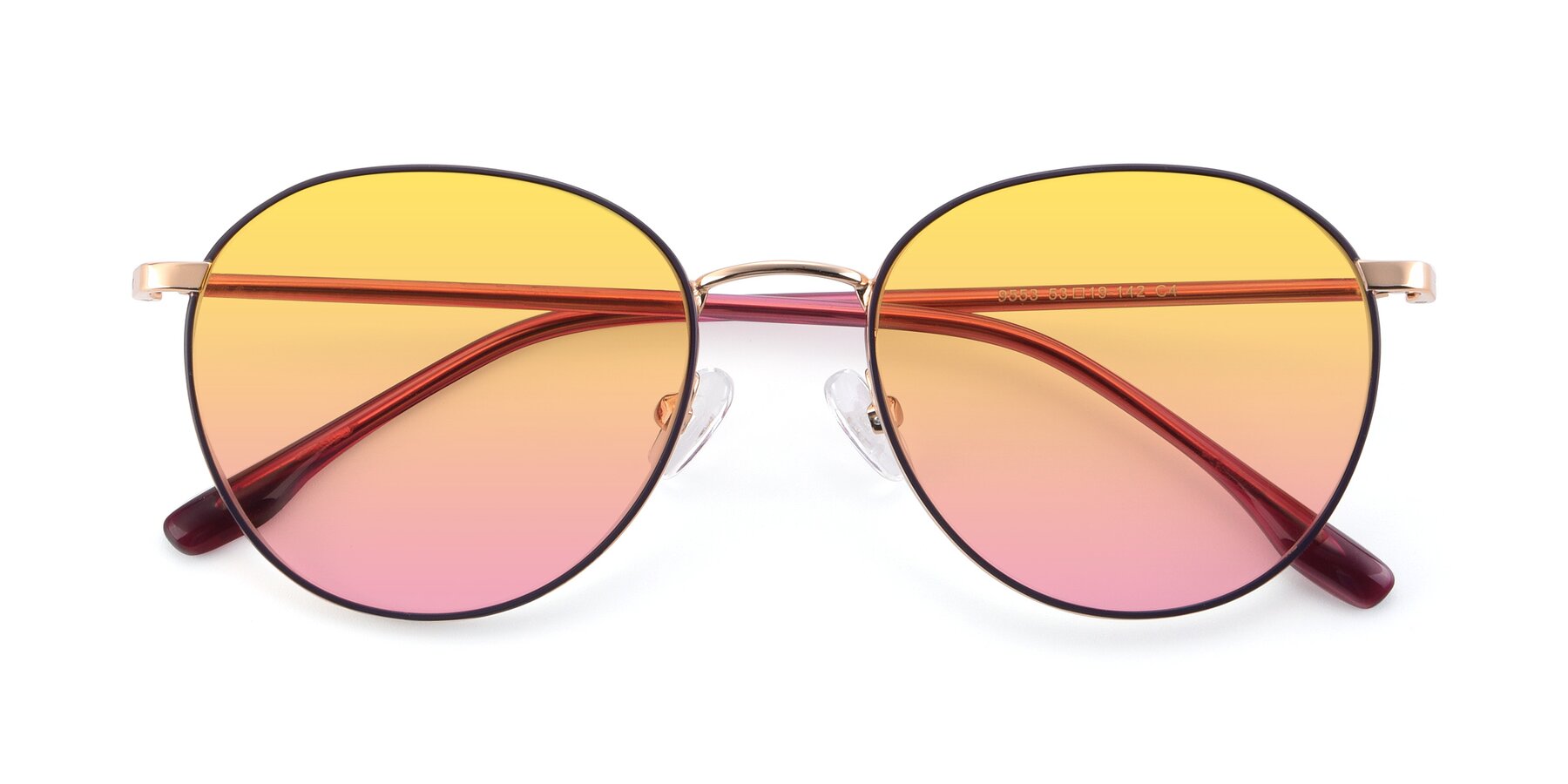 Folded Front of 9553 in Purple-Gold with Yellow / Pink Gradient Lenses