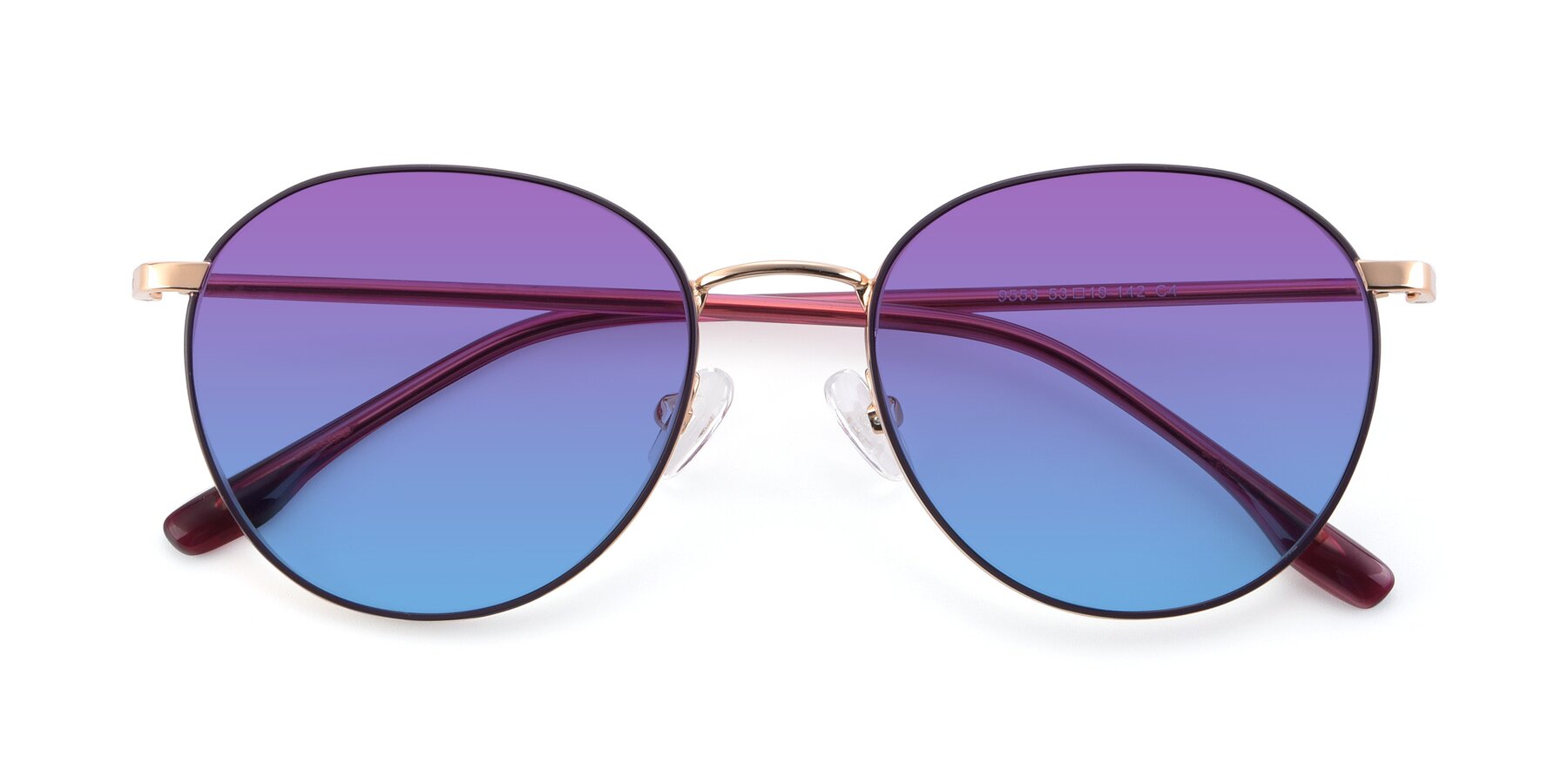 Folded Front of 9553 in Purple-Gold with Purple / Blue Gradient Lenses