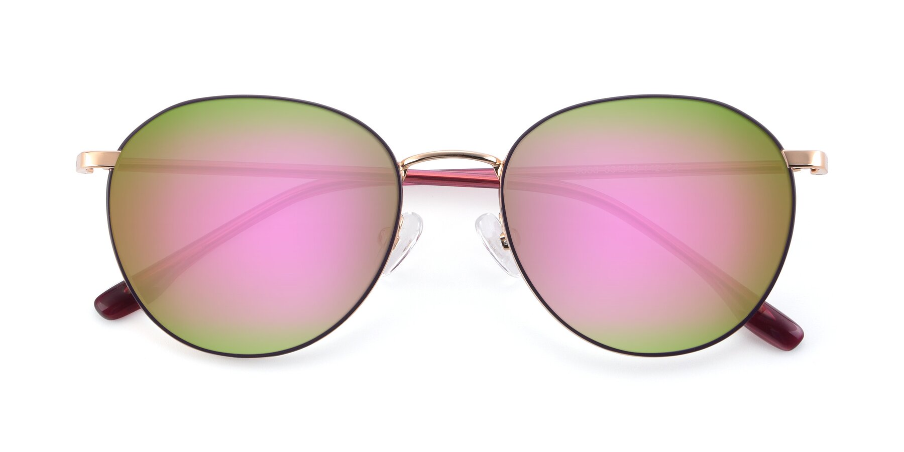 Folded Front of 9553 in Purple-Gold with Pink Mirrored Lenses