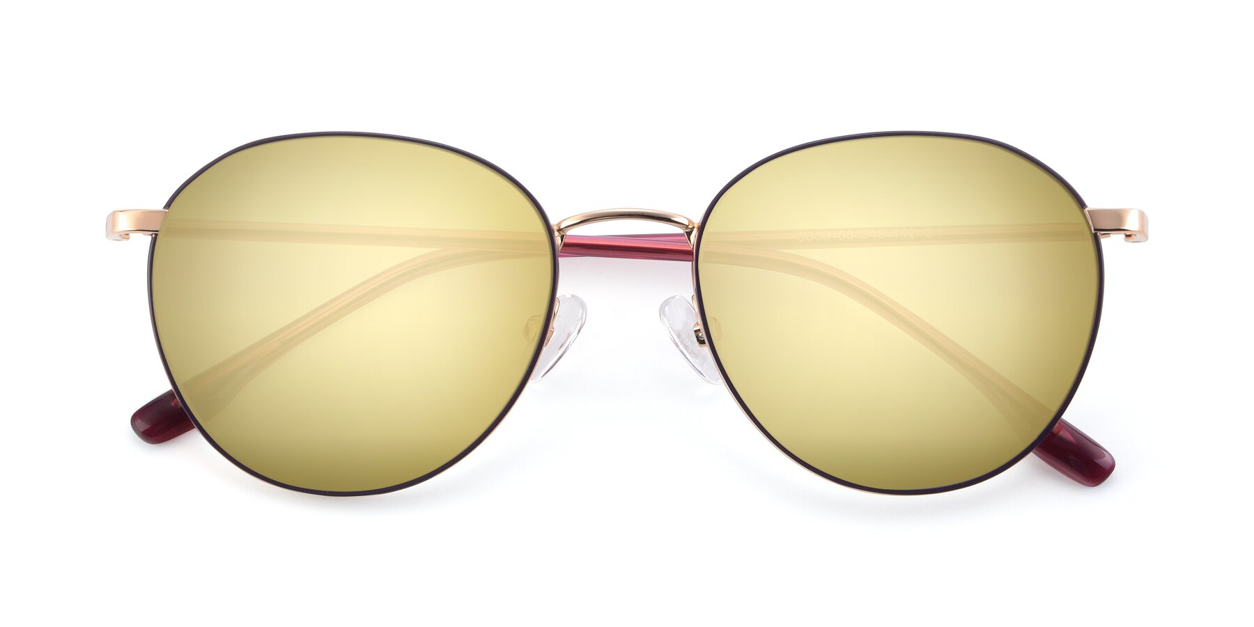 Folded Front of 9553 in Purple-Gold with Gold Mirrored Lenses
