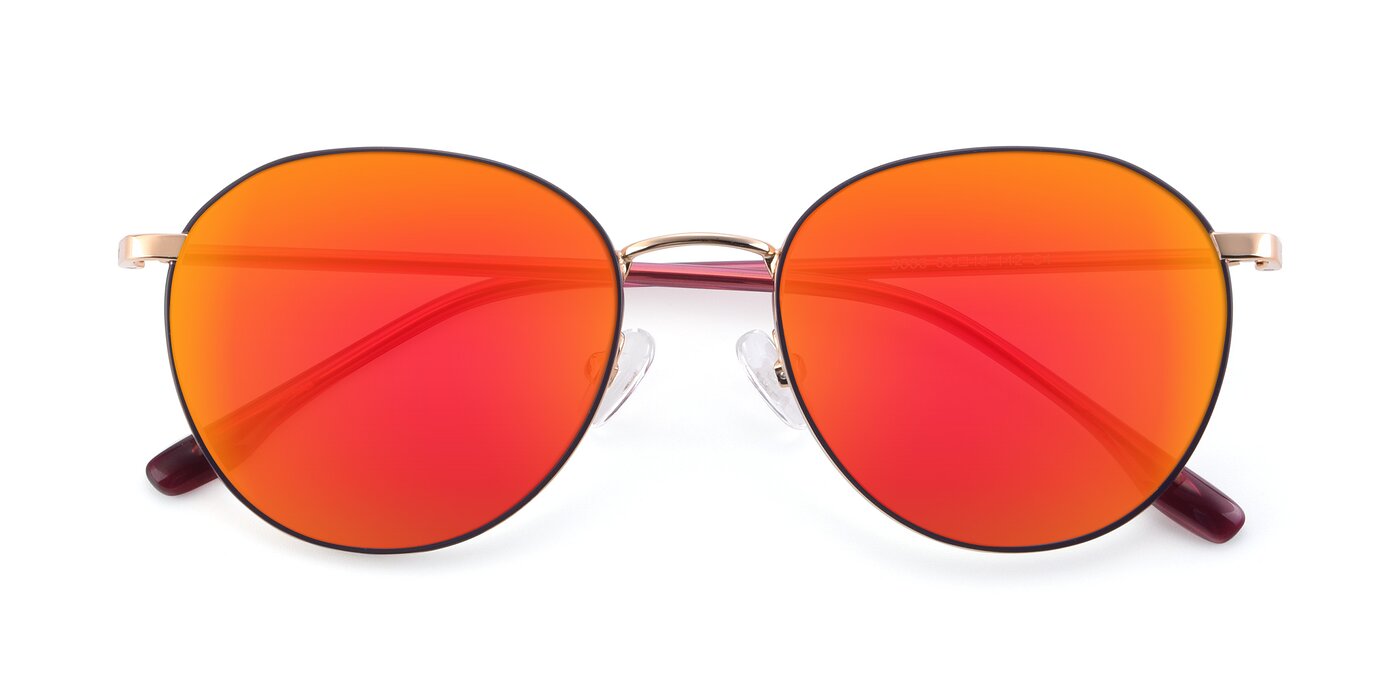 9553 - Purple / Gold Flash Mirrored Sunglasses