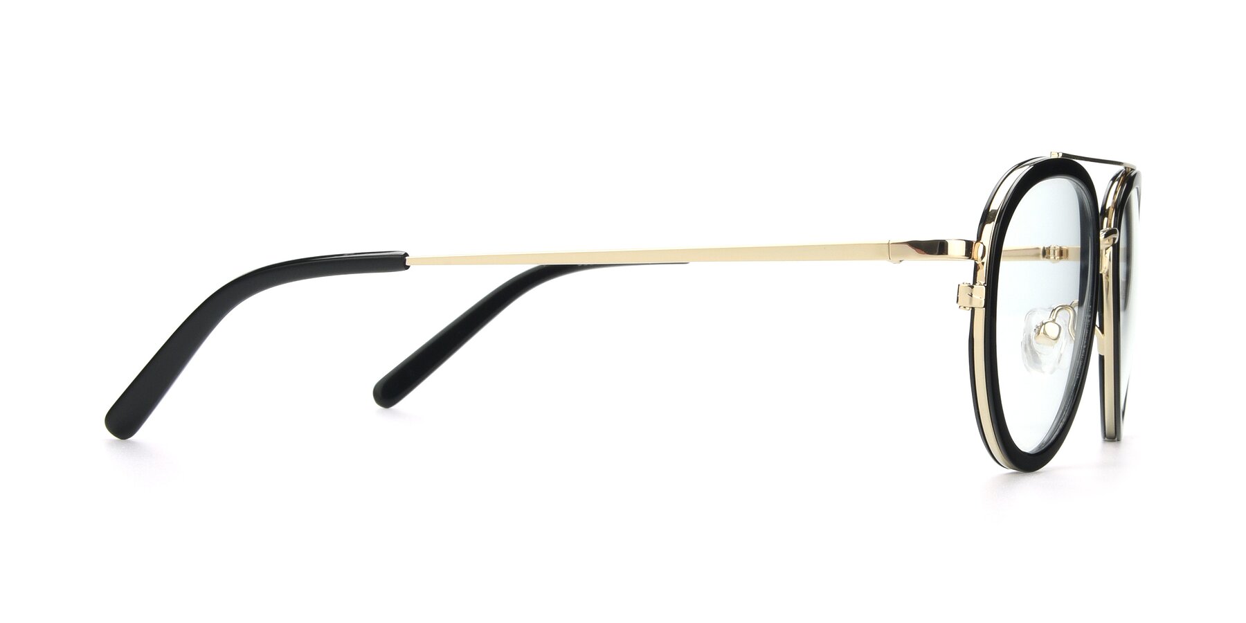 Side of 9554 in Black-Gold with Clear Blue Light Blocking Lenses