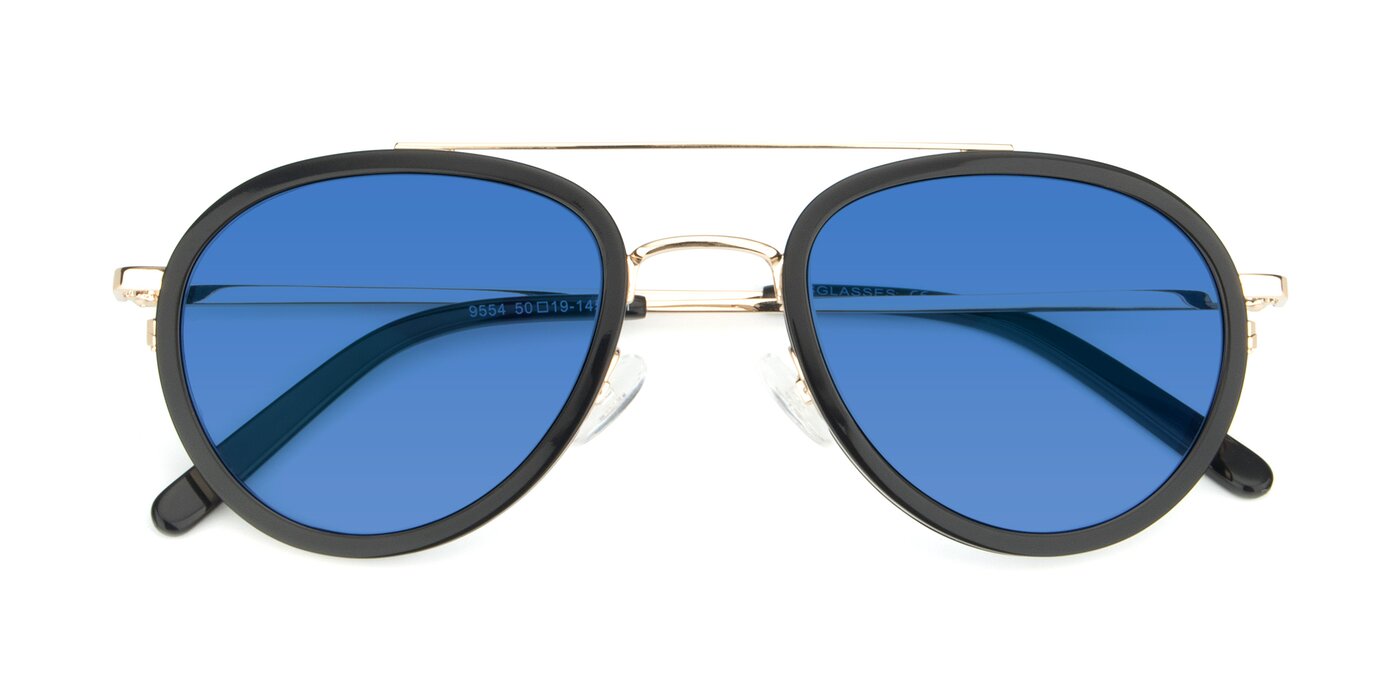 9554 - Black / Gold Tinted Sunglasses