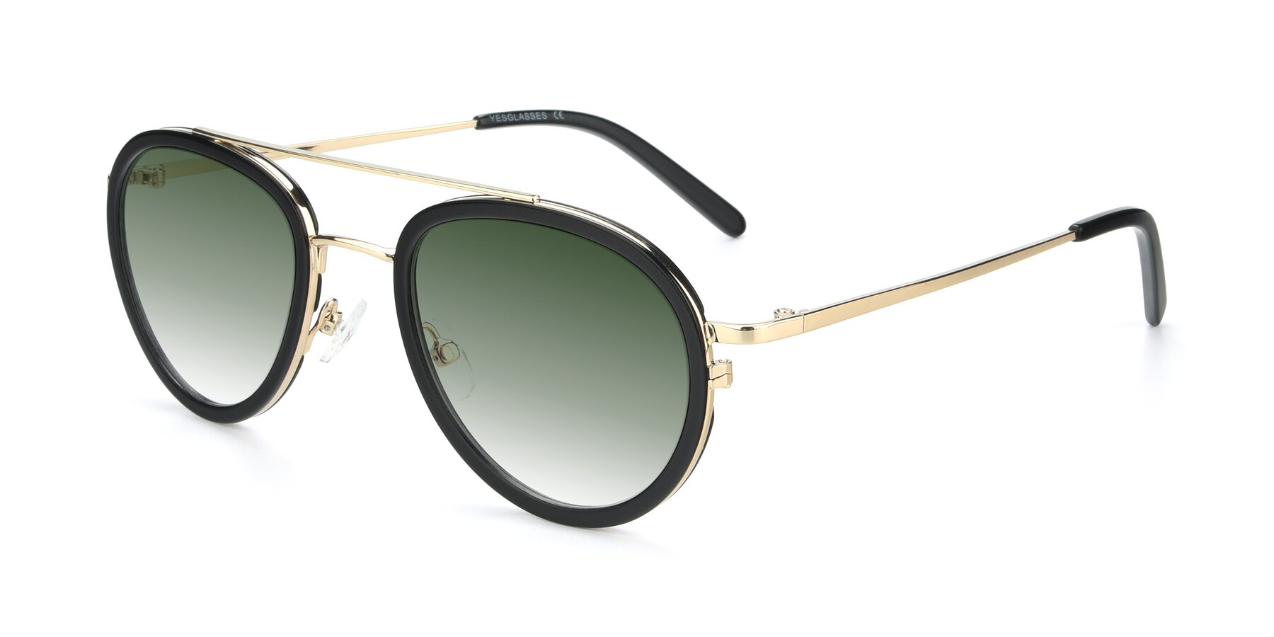 Angle of 9554 in Black-Gold with Green Gradient Lenses