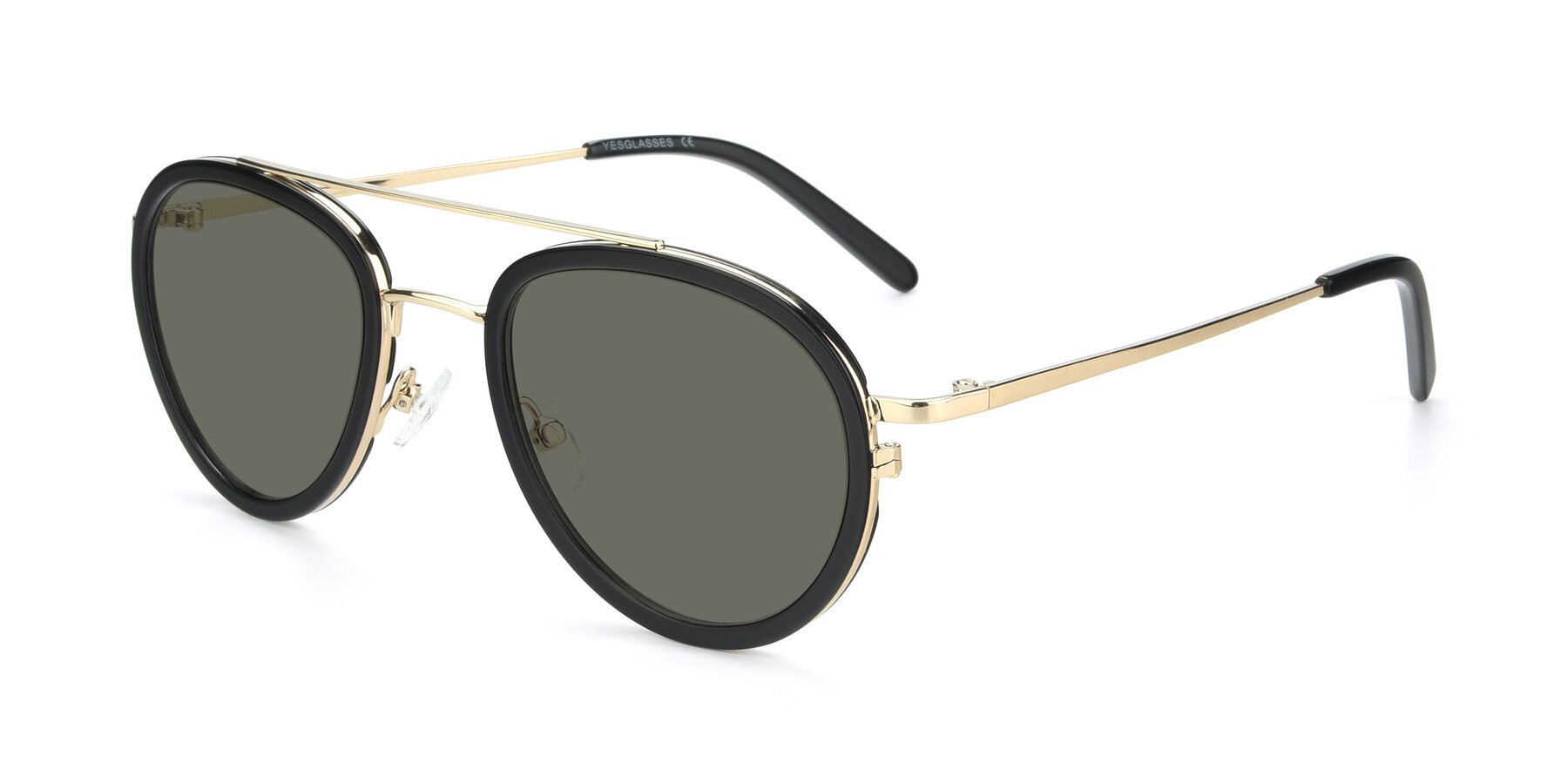 Angle of 9554 in Black-Gold with Gray Polarized Lenses