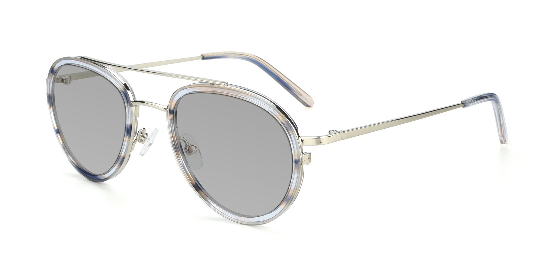Angle of 9554 in Silver-Transparent with Light Gray Tinted Lenses