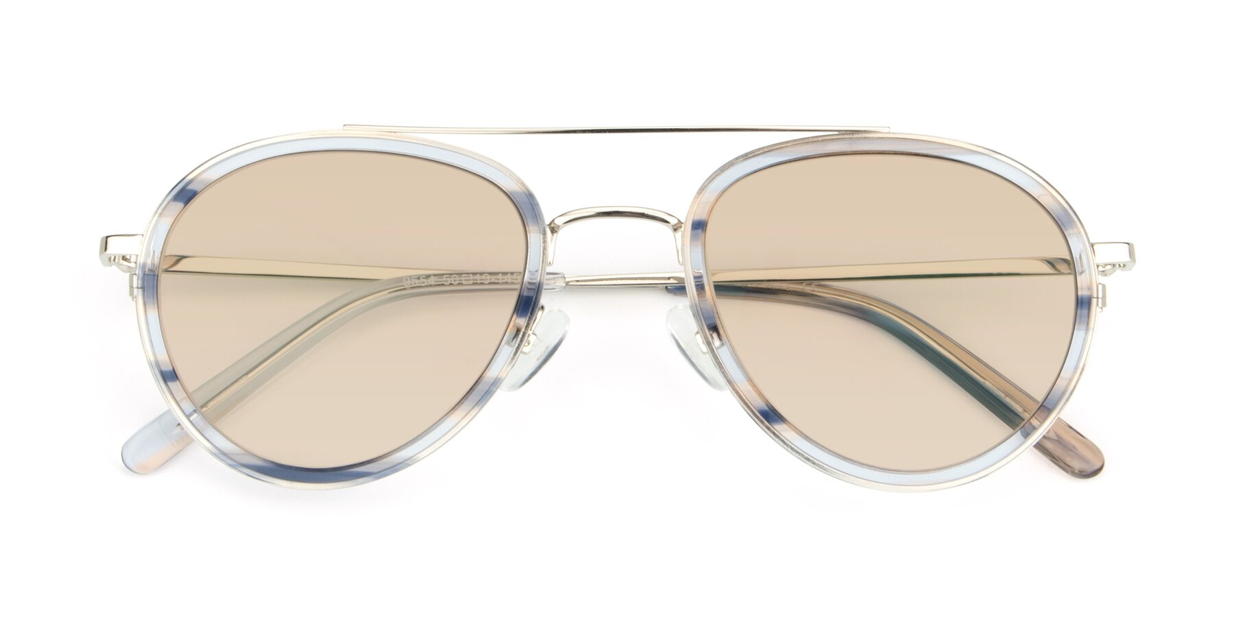 Folded Front of 9554 in Silver-Transparent with Light Brown Tinted Lenses