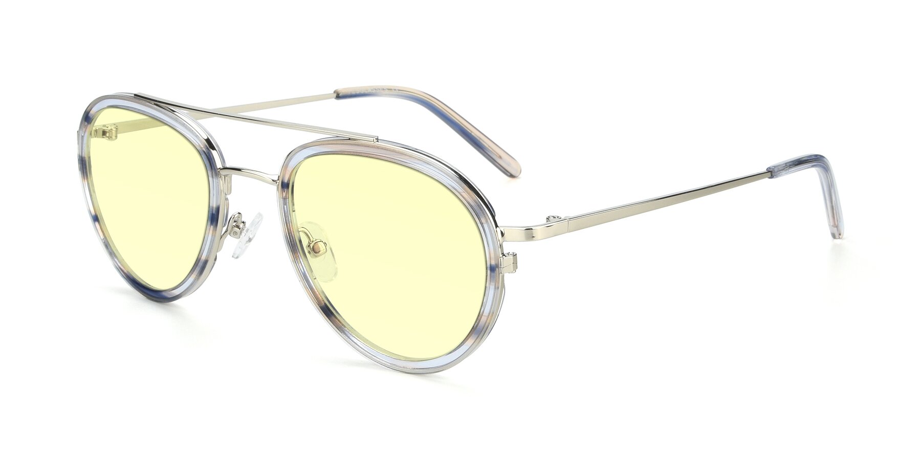 Angle of 9554 in Silver-Transparent with Light Yellow Tinted Lenses