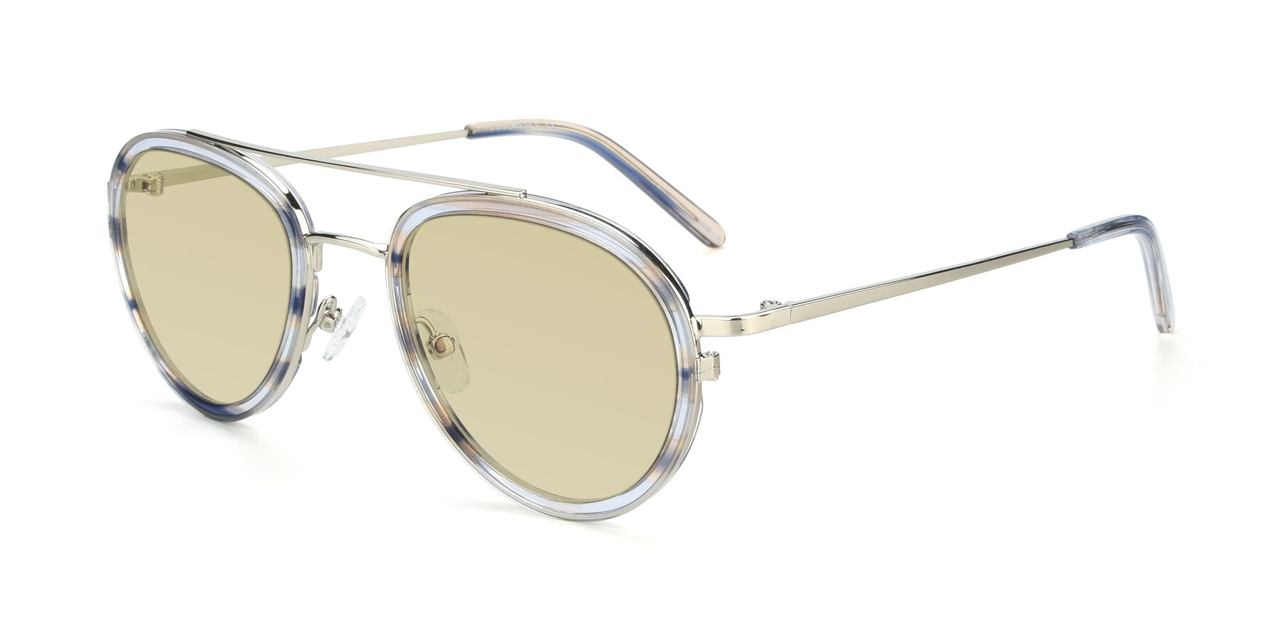 Angle of 9554 in Silver-Transparent with Light Champagne Tinted Lenses