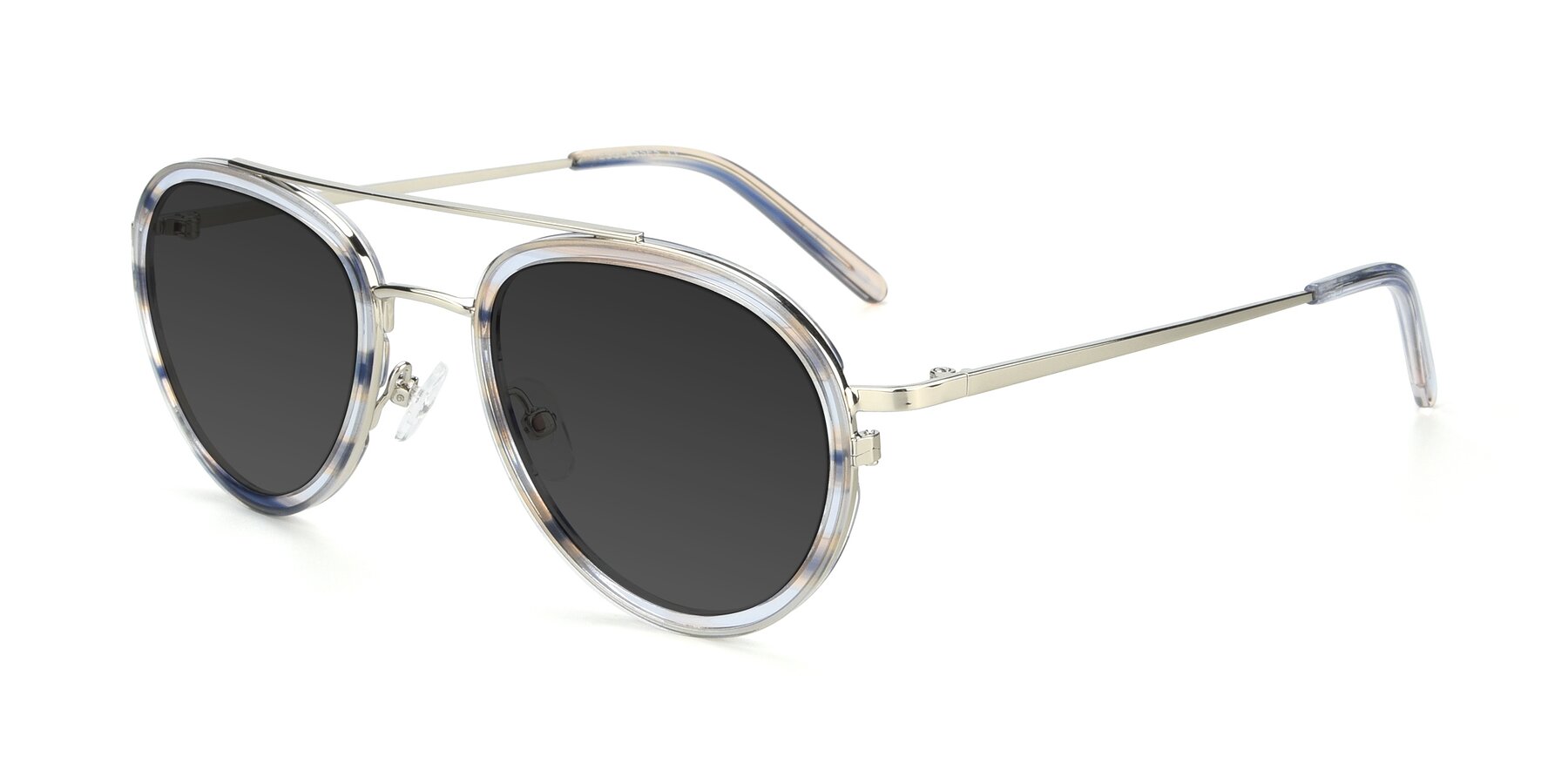 Angle of 9554 in Silver-Transparent with Gray Tinted Lenses