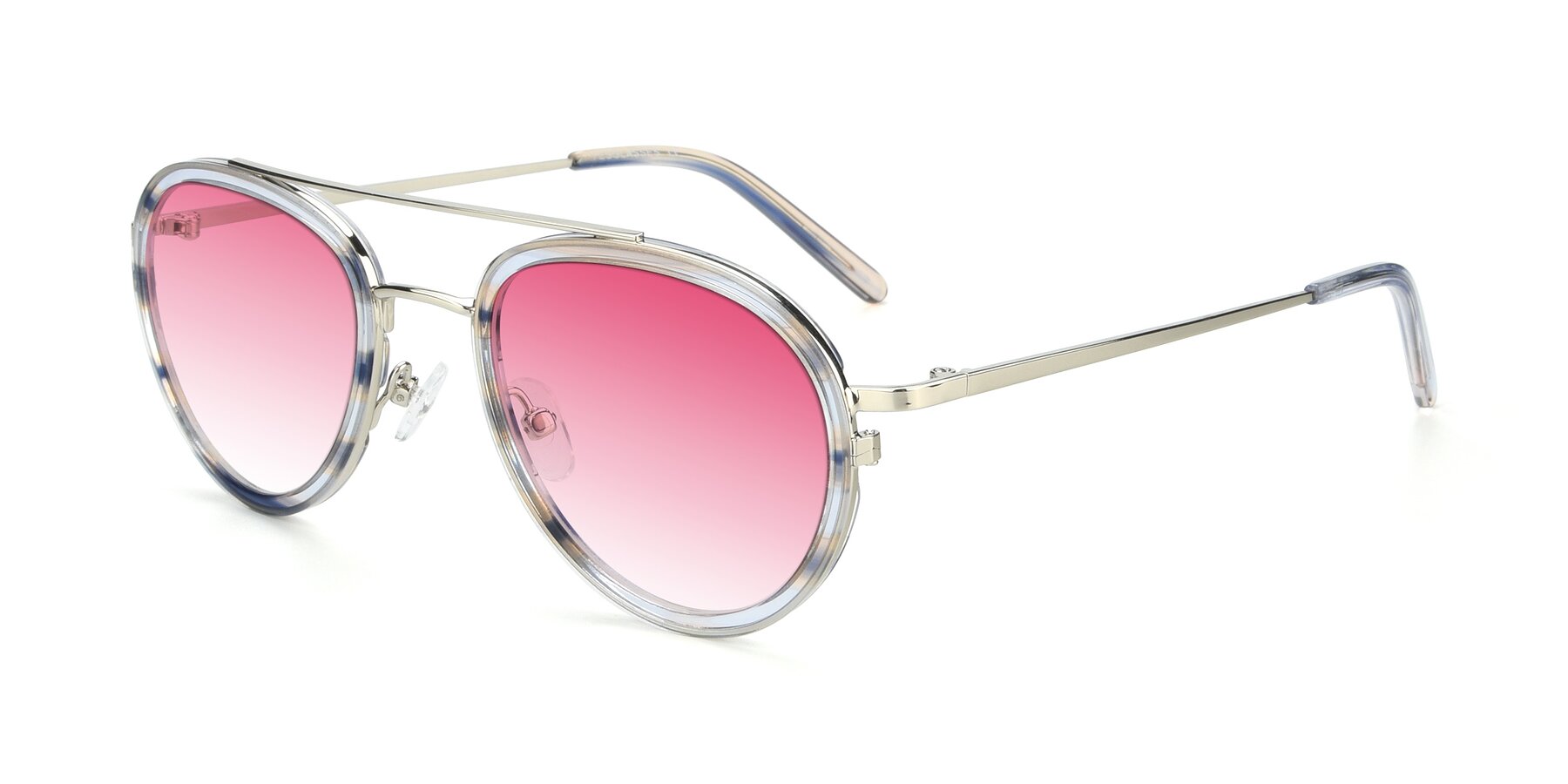 Angle of 9554 in Silver-Transparent with Pink Gradient Lenses