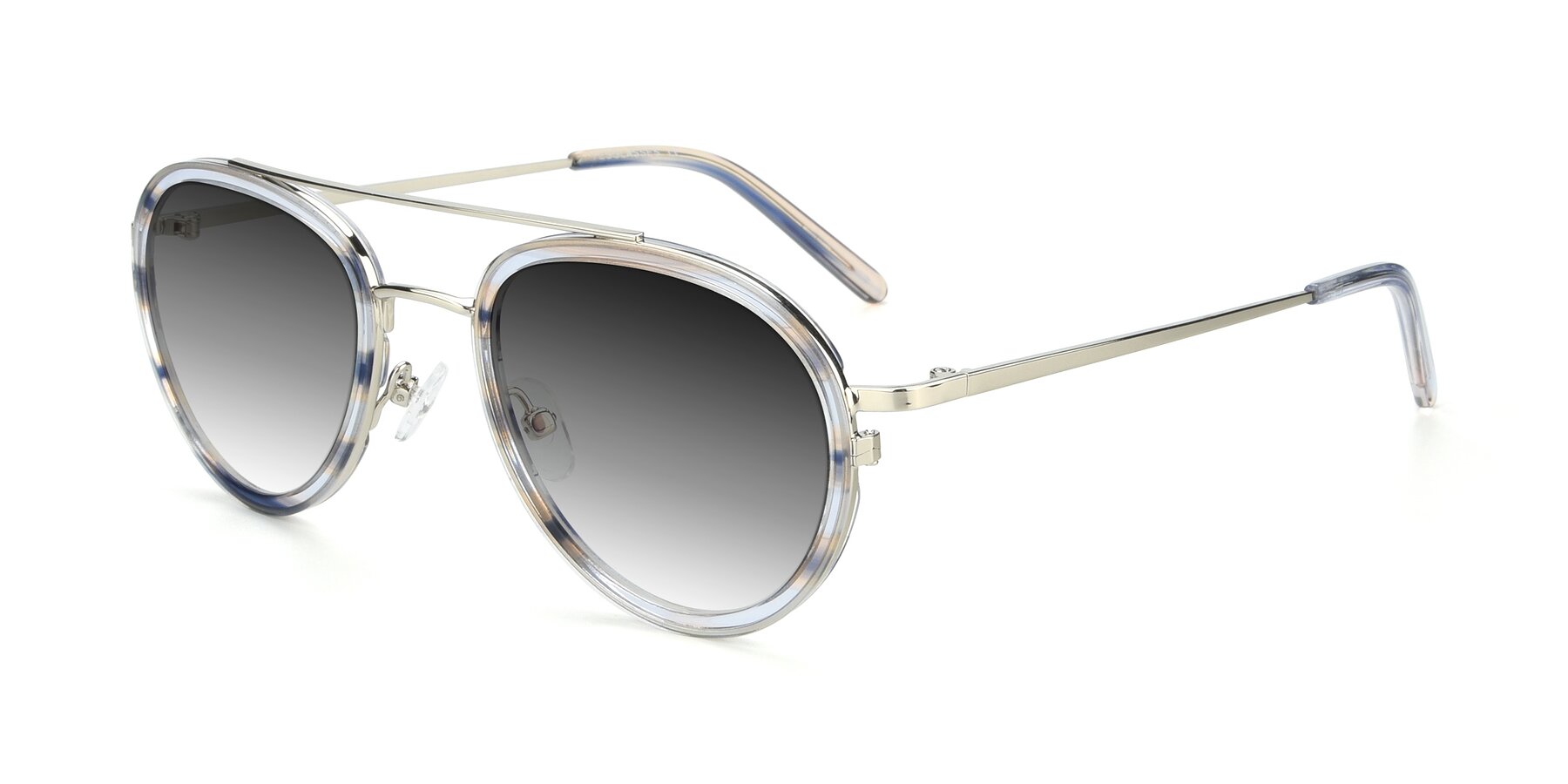 Angle of 9554 in Silver-Transparent with Gray Gradient Lenses