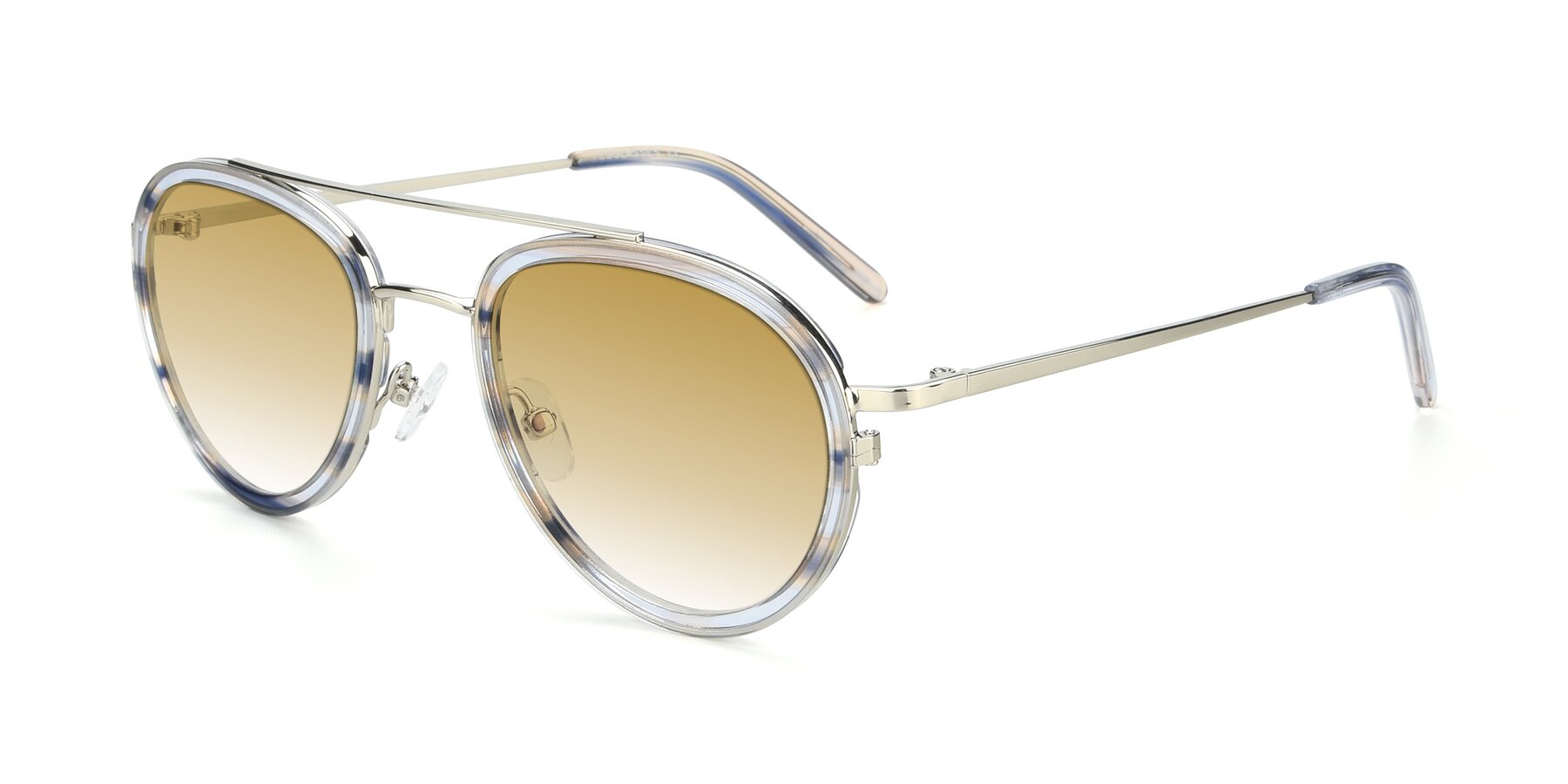 Angle of 9554 in Silver-Transparent with Champagne Gradient Lenses