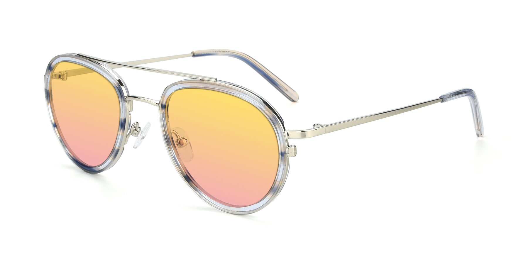 Angle of 9554 in Silver-Transparent with Yellow / Pink Gradient Lenses