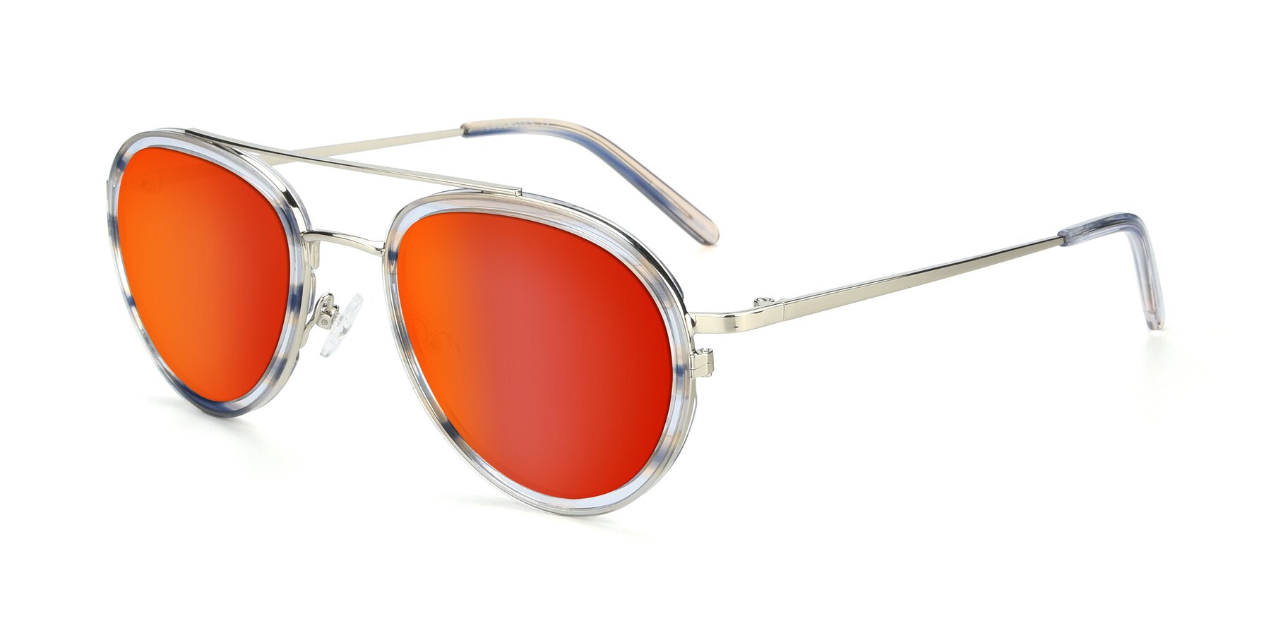 Angle of 9554 in Silver-Transparent with Red Gold Mirrored Lenses