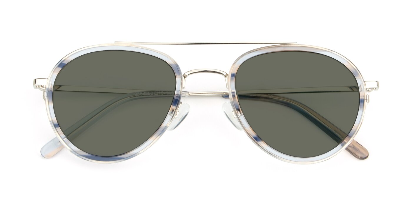 9554 - Silver / Transparent Polarized Sunglasses