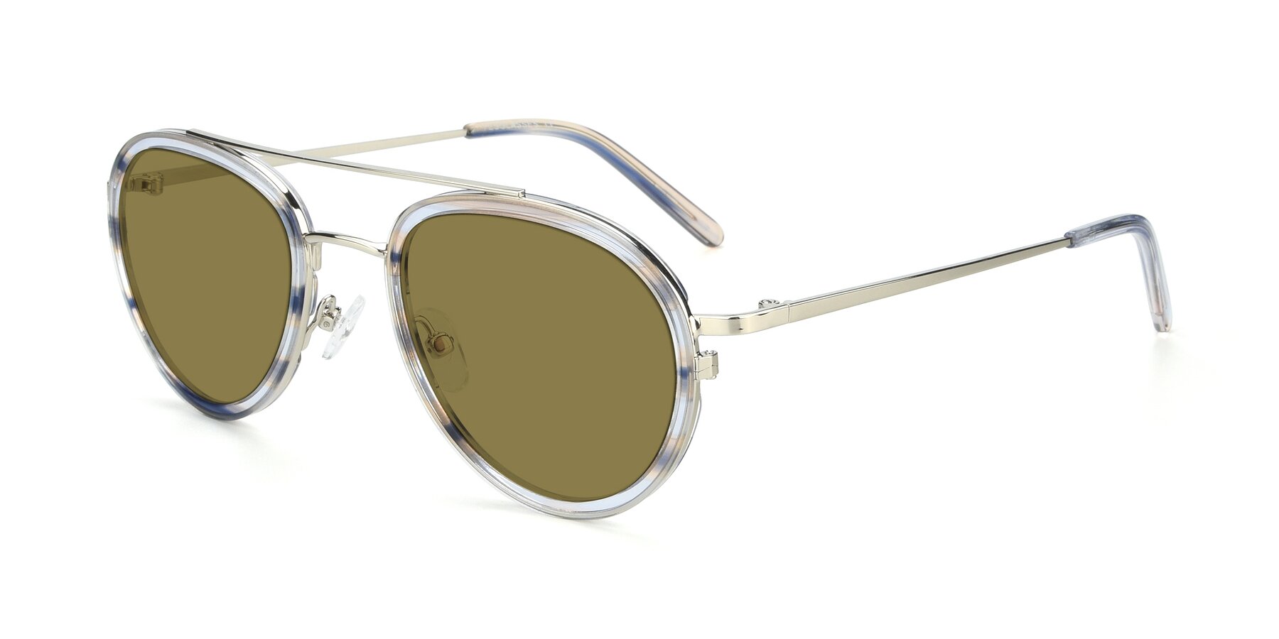 Angle of 9554 in Silver-Transparent with Brown Polarized Lenses