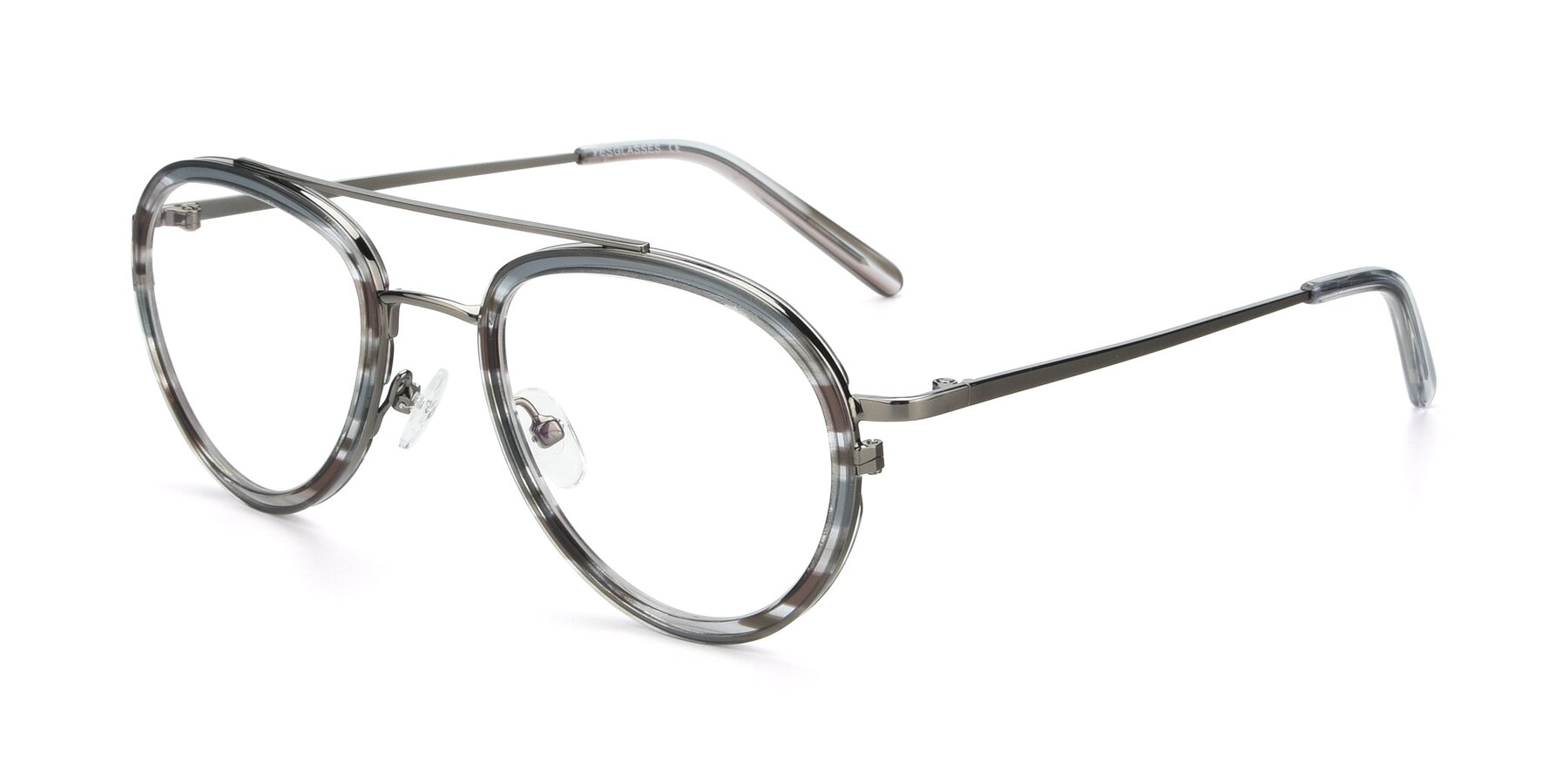 Angle of 9554 in  Gunmetal-Transparent with Clear Blue Light Blocking Lenses
