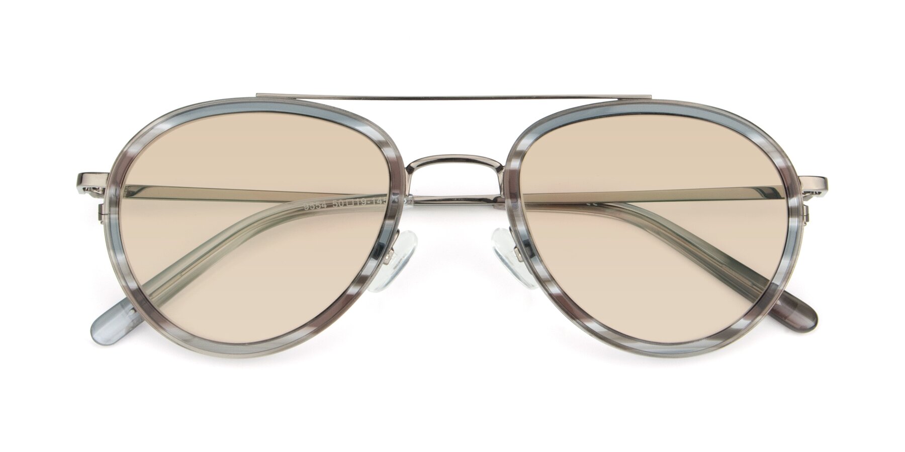 Folded Front of 9554 in  Gunmetal-Transparent with Light Brown Tinted Lenses