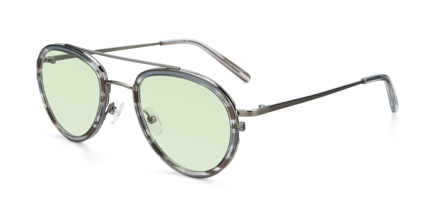 Angle of 9554 in  Gunmetal-Transparent with Light Green Tinted Lenses