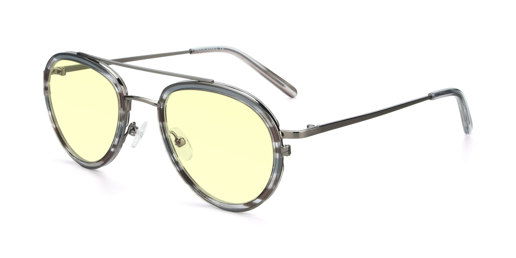 Angle of 9554 in  Gunmetal-Transparent with Light Yellow Tinted Lenses