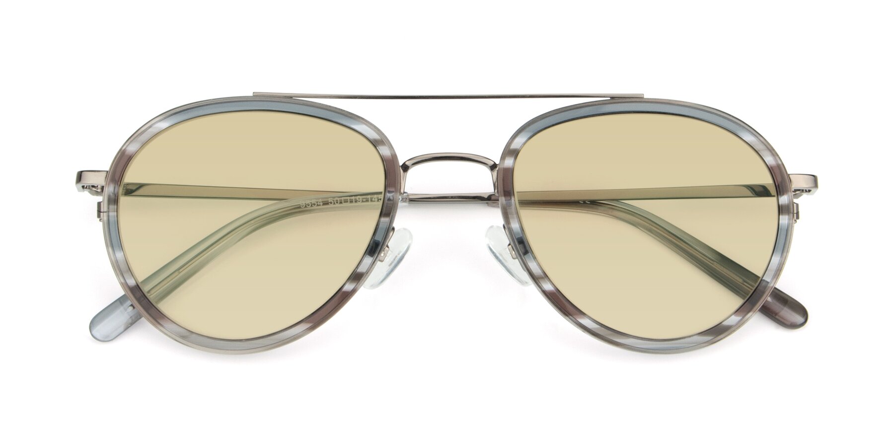 Folded Front of 9554 in  Gunmetal-Transparent with Light Champagne Tinted Lenses