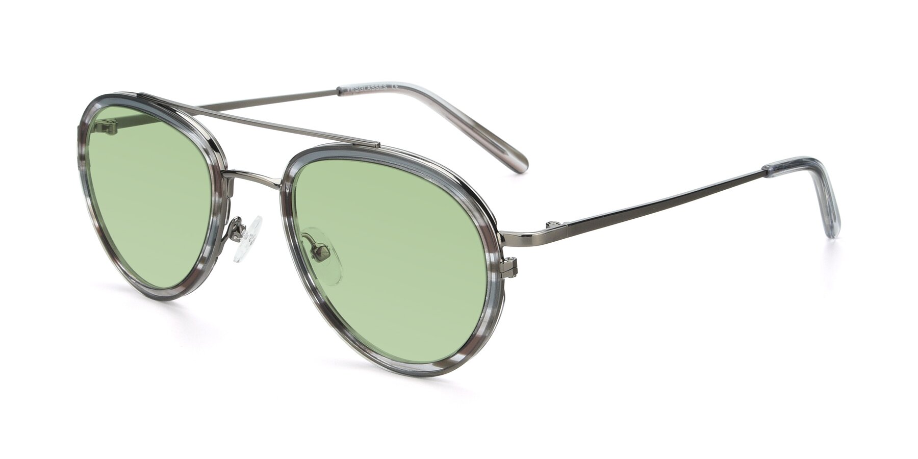 Angle of 9554 in  Gunmetal-Transparent with Medium Green Tinted Lenses