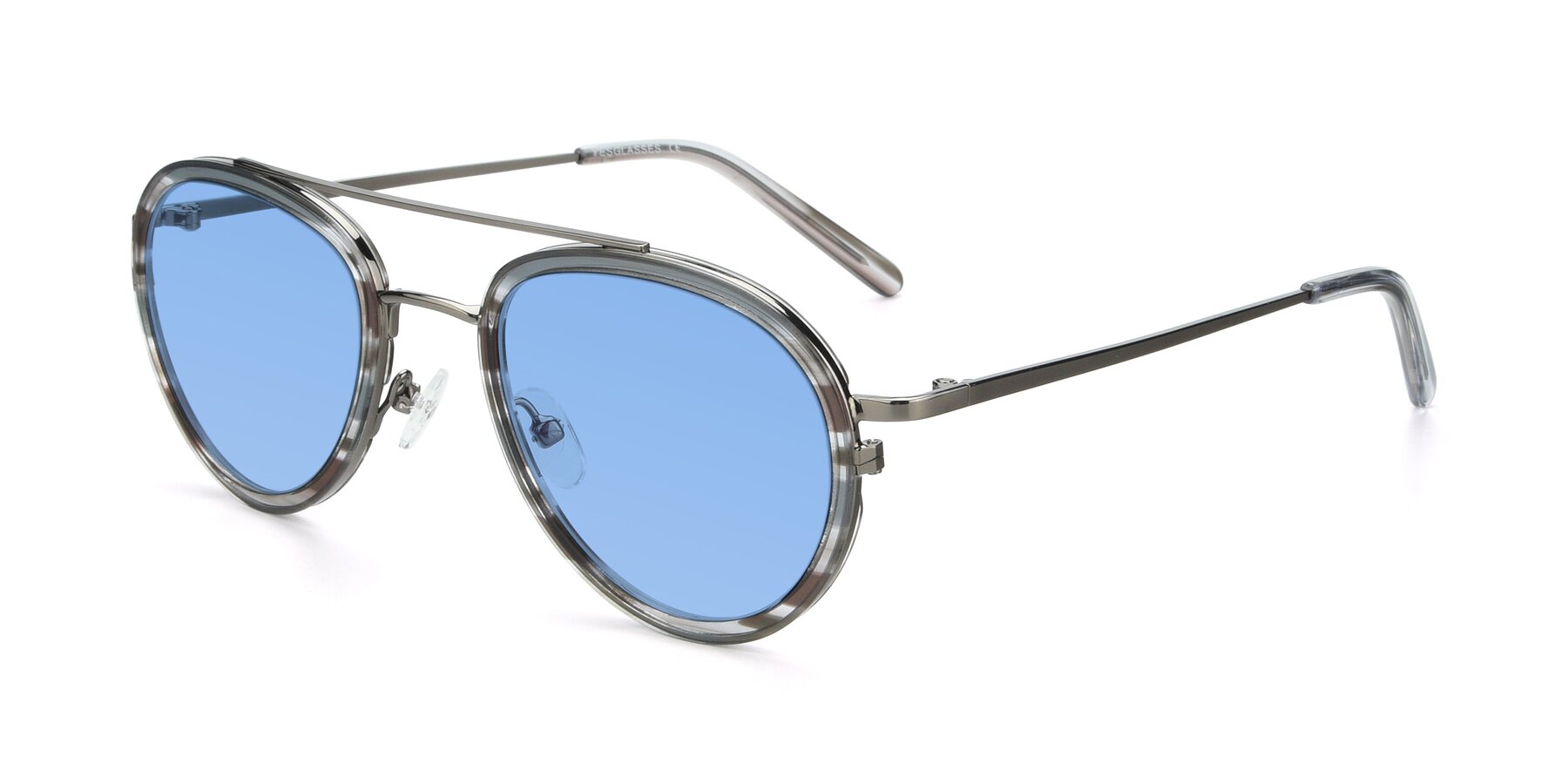 Angle of 9554 in  Gunmetal-Transparent with Medium Blue Tinted Lenses