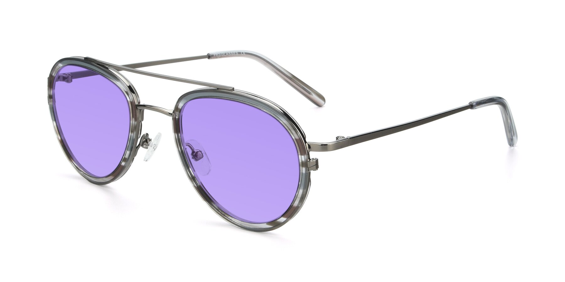 Angle of 9554 in  Gunmetal-Transparent with Medium Purple Tinted Lenses