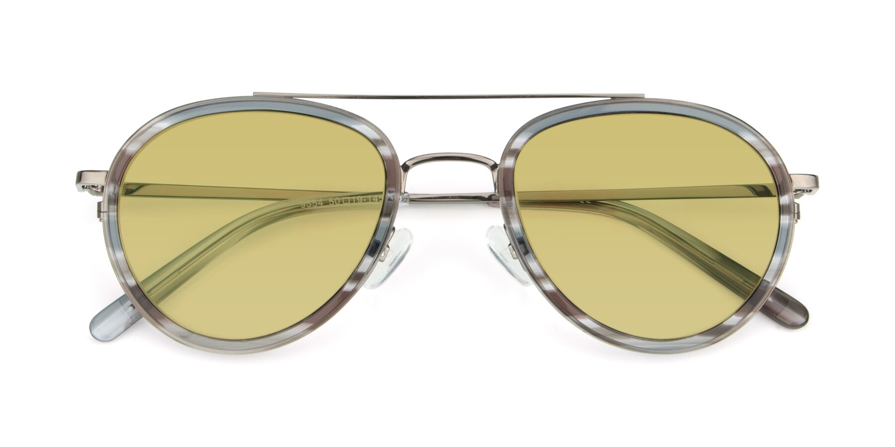 Folded Front of 9554 in  Gunmetal-Transparent with Medium Champagne Tinted Lenses